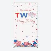Aperturee - Aperturee Red White Two Happy Birthday Holiday Rectangle Backdrop